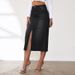 K Sexy And Spicy Girl Half Skirt A-line Style Slit Slimming Denim Half Skirt_mkmklike.com