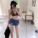Women's Low-Waisted Skinny Denim Shorts Summer Sexy Stretch Bodycon Hot Pants American Retro Washed Style_mkmklike.com