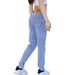 Men's Slim Fit Trendy Cropped Denim Pants Light Blue Versatile Style For Spring Cool And Stylish Jeans_mkmklike.com