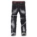 Men's Straight Leg Slim Fit Stretch Jeans Trendy Fashionable Multi-Crafted Trousers Irregular Style_mkmklike.com
