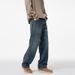 Men's Clothing Retro Cleanfit Straight Leg Jeans Loose Casual Trousers Classic Straight Leg Jeans - Vintage Washed Denim Pants For Cleanfit Style_mkmklike.com