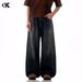 Vintage Washed Black-Grey Straight Leg Jeans For Men & Women – Relaxed Fit, Comfortable Cotton Denim Pants, Retro Casual Trousers_mkmklike.com