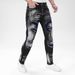 Men's Slim Fit Skinny Jeans High Street Trendy Patchwork Design Stretchy Versatile Denim Midweight Mid Waist Polyester_mkmklike.com