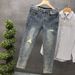 Men's Jeans 2025 New Slim Fit Youth Nine Point Pants Men's Ins Trendy High End Pants_mkmklike.com
