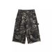 Vintage Camo Cargo Shorts For Men & Women - Distressed Denim With Oversized Pockets, Loose Fit, Streetwear Style_mkmklike.com