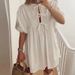 Women's Clothing Fashion Ladies Fashion Leopard Print Lace-up Loose Short Lantern Sleeve Dress_mkmklike.com