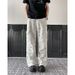 Full-printed Tooling Jeans Men's Summer American Trendy Brand Niche Straight Loose Design Pleated Paratrooper Wide-leg Pants_mkmklike.com