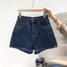 High-Waisted A-Line Denim Shorts For Women – Lightweight Summer Stretch-Free Shorts (S-2XL, Black/Light Blue/Dark Blue) With Free Belt Option_mkmklike.com