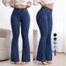 European American Style Women's Stretch Slim Fit Flared Jeans High Waist Hip Lifting Slightly Flared Pants_mkmklike.com