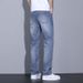 2025 New Summer Versatile Jeans Men, Straight Tube, Slim Fit, Washed, Grinding White, Made Old Pants For Men_mkmklike.com
