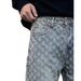 "Men's Premium Embroidered Denim Jeans – Classic Straight Fit, Distressed Blue Wash (Azure, S-2XL)"_mkmklike.com