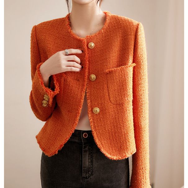 Women's Clothing Early spring fashion colors wool jacket tweed jacket _mkmklike.com