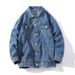 Autumn New Plus Size Jacket Couple Style Loose Turn-Down Collar Casual Denim Coat Men's Top_mkmklike.com