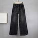Women's Heavy Duty Wide Leg Jeans Rhinestone Embellished High Waisted Loose Slimming Extra Long Pants Autumn New_mkmklike.com