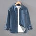 Workwear Long Sleeved Denim Shirt Men's Loose Casual Autumn New Style Shirt Jacket Trendy Men_mkmklike.com