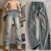 Retro Blue American High Street Jeans For Men, New Spring And Autumn Vintage Loose Slimming Slightly Flared Pants_mkmklike.com