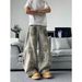 Retro American Heavy Duty Washed Denim Jeans Loose Straight Leg Wide Leg plus Size Floor Length Casual Trousers for Men And Women_mkmklike.com