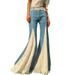Cross-border Foreign Trade Women's Clothing: Lace Splicing, Color-blocking, Vintage Bell-bottom Pants, Versatile And_mkmklike.com