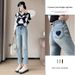 High-waisted Stretch Straight-leg Jeans For Women, 2024 Autumn And Winter New Style, Petite Size, Fleece-lined,_mkmklike.com