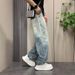 Men's Summer Style Jeans Fashion Loose Straight Leg Wide Leg Ripped Casual Pants Trendy Thin Versatile_mkmklike.com