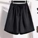 Denim Shorts Women's Summer New Thin Ice Silk Casual Five Point Large Size Loose Wide Leg High Waist Old A Line Pants_mkmklike.com