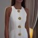 Women's Clothing niche design metal button short sleeveless dress _mkmklike.com