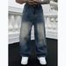 Men's High Street Vintage Jeans - Loose Fit Straight Leg Casual Pants For Spring & Fall (Black-Gray, Blue, S-Xxxl)_mkmklike.com