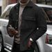 Spring Autumn European And American Cross-Border Casual Men's Fleece-Lined Turn-Down Collar Single-Breasted Solid_mkmklike.com