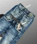 Style Blue Embroidered Cross Pattern Street Haruku Casual Hip Hop Men And Women Y2k American Retro Jeans 250226_mkmklike.com