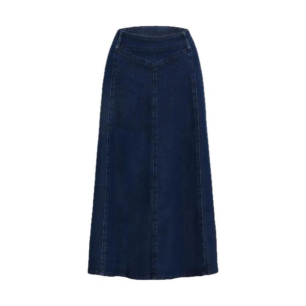 K Fashionable Mid Length Denim Skirt A-line Skirt_mkmklike.com