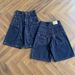 Men's Summer Cleanfit Double Waistband Riveted Wide Leg Shorts Retro Design Baggy Denim Loom Pants_mkmklike.com