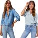 Women's Clothing Autumn Casual Lapel Single Breasted Long Sleeved Denim_mkmklike.com