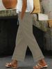 Women's Clothing Casual Elastic Waist Legs Lace Nine point Pants_mkmklike.com