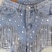 K New Women's Shorts With Holes, Tassels, Chains, Pearls, Sexy Women's Denim Shorts_mkmklike.com