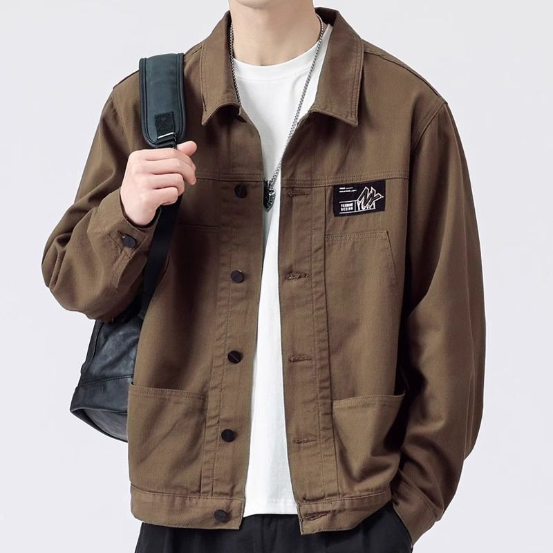 Loom Italian Denim Men 2025 New Spring Autumn Men's Workwear Turn-down Collar Jacket Casual Top_mkmklike.com