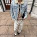 Denim Jackets & Coats Plaid Lined Thick Lambswool Quilted Denim Jacket Washed Cotton Autumn Winter 5023 Women_mkmklike.com