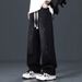 Men's Retro Washed Wide Leg Jeans Splatter Paint Casual Trousers High Street Plus Size Trendy Autumn Wear_mkmklike.com