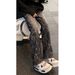 American Retro Thorn Jacquard Jeans Men's Autumn And Winter Niche Design Slightly Pull Pants Straight Slim Overalls_mkmklike.com