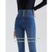 High Waist Jeans Women 2025 New Slim Fit Slimming Versatile Haze Blue Hip Lift Four-Way Stretch Skinny Pants_mkmklike.com