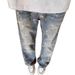 Men's Jacquard Jeans High Street Style Vibe Washed Straight Leg Casual Loose Fit Flared Pants Trendy Cool_mkmklike.com