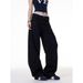 Dark Blue Wide Leg Curved Jeans Retro Style For Men And Women Loose Fit Slimming Versatile Straight Leg Trousers Hot Girl Look_mkmklike.com