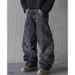 Men's Wide Leg Jeans Street Washed Style Retro Vintage Soft Stretch Mid Waist Long Pants Machine Washable_mkmklike.com