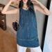 Thirteen Line Forest Denim Dress 2025 New Women's Summer Slimming A-Line Vest Skirt_mkmklike.com