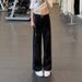 Men's Clothing Streetwear Ripped Distressed Ink Splash Wide Leg Jeans - High Street Loose Fit Straight Long Pants For Casual Streetwear_mkmklike.com
