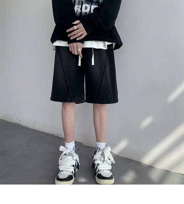 Men's Clothing Summer New American Style Shorts Men's Trendy Brand Design Loose Large Size Sports Casual Shorts Jeans_mkmklike.com