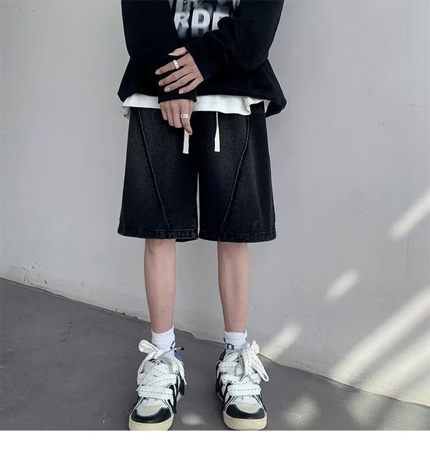 Men's Clothing Summer New American Style Shorts Men's Trendy Brand Design Loose Large Size Sports Casual Shorts Jeans_mkmklike.com