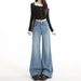 Women's Non-tight Flared Jeans, 2026 Spring New Style, High-waisted, Slimming, Wide-leg, For Petite Individuals,_mkmklike.com