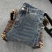 Men's Vintage Rhinestone Jeans – Slim Fit Distressed Denim Pants For Casual & Streetwear Breathable Cotton_mkmklike.com