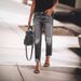 Women's Clothing Women's Ripped Non Elastic Retro Fashion Denim Trousers Women_mkmklike.com