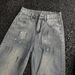 Early Spring New Hot Stamping And Floor Dragging Jeans, 2025 High Waist Loose Summer Versatile Fashion Wide Leg Pants,_mkmklike.com